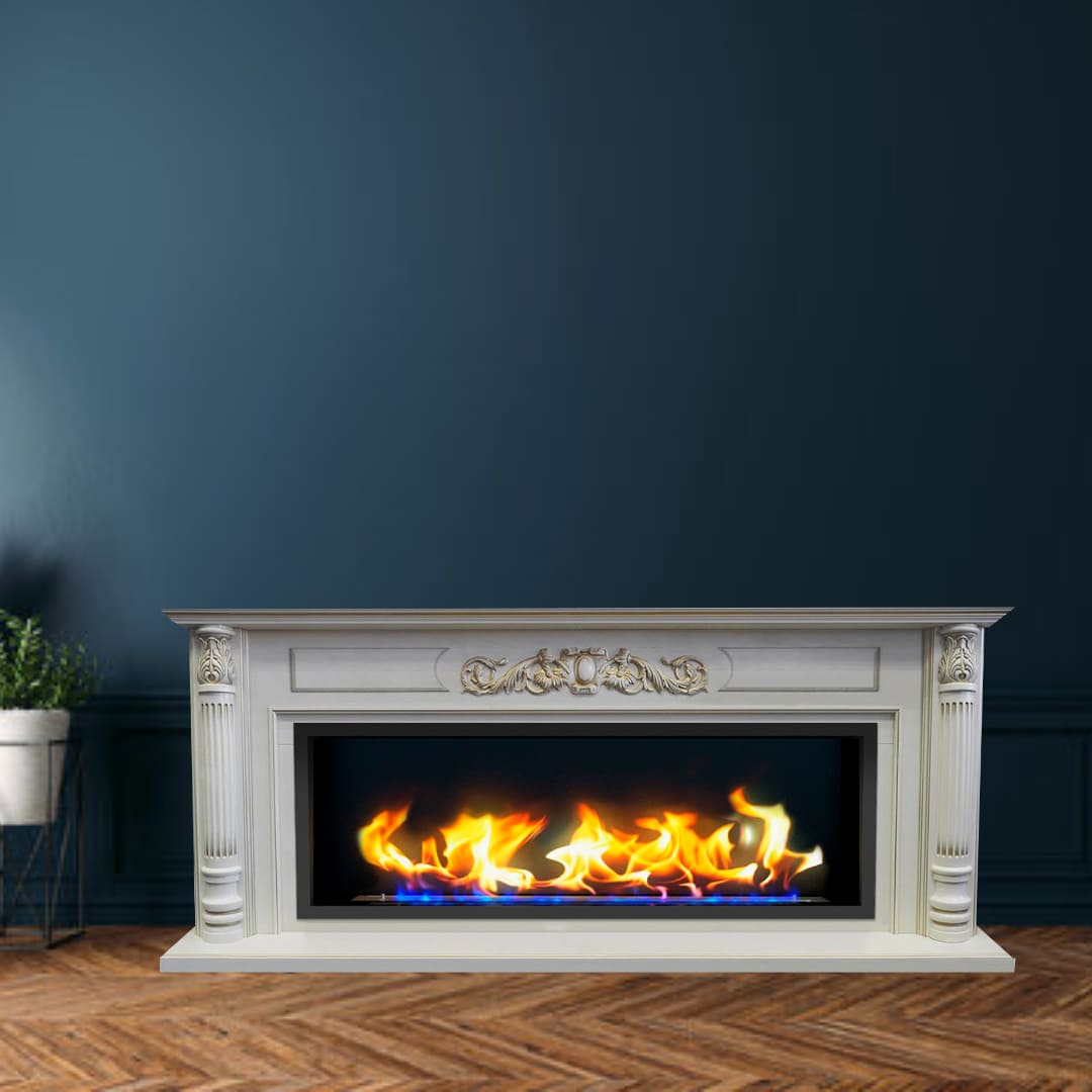 Биокамин в линейном портале "Русский огонь" Оксфорд с защитным и декоративным стеклом по цене 127 450 руб.