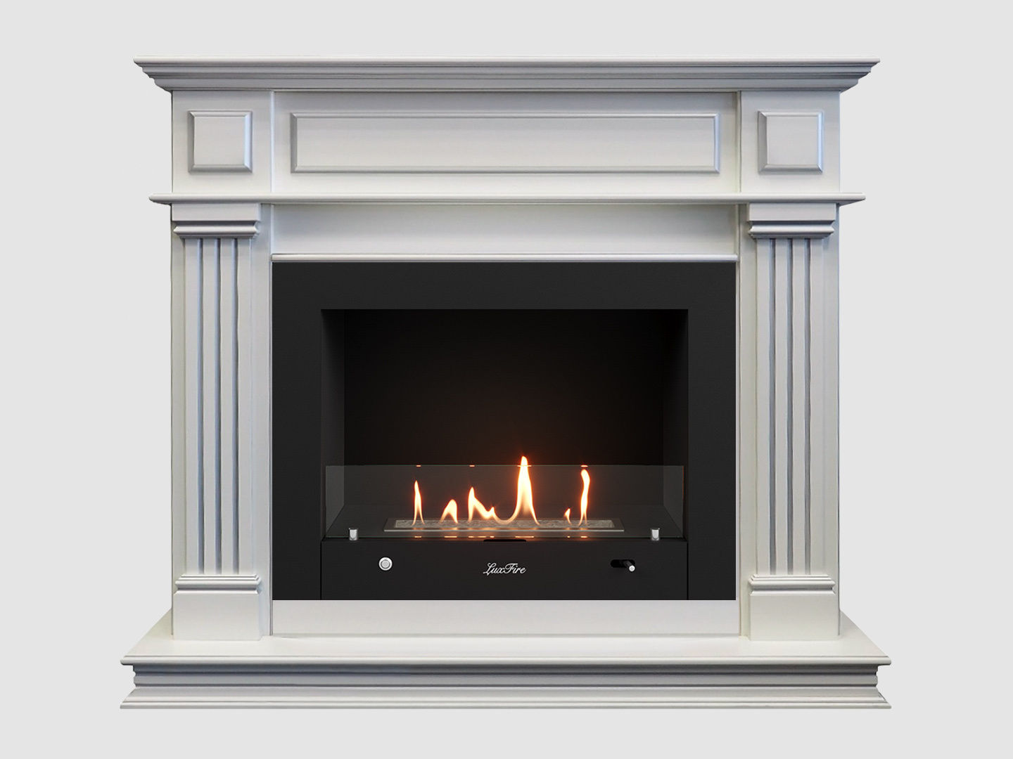 Каминный портал МДФ "Амелия 1260" с биокамином Lux Fire "Фаер Бокс 4 - 33" (белый) Каминный портал МДФ "Амелия 1260" с биокамином Lux Fire "Фаер Бокс 4 - 33" (белый) по цене 128 900 руб.
