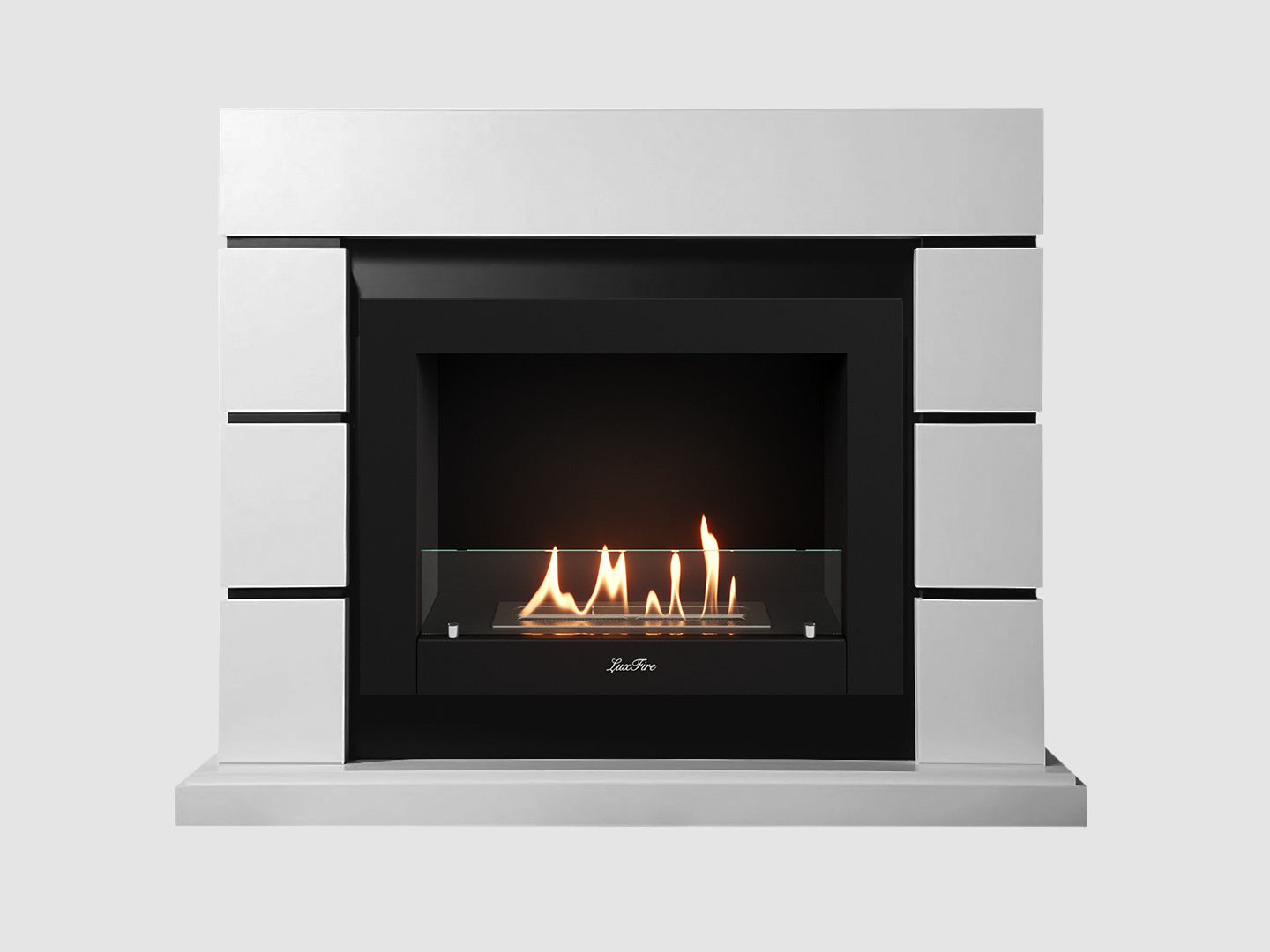 Каминный портал МДФ "Аляска 1350" с биокамином Lux Fire "Фаер Бокс 2-33" (белый) Каминный портал МДФ "Аляска 1350" с биокамином Lux Fire "Фаер Бокс 2-33" (белый) по цене 83 900 руб.