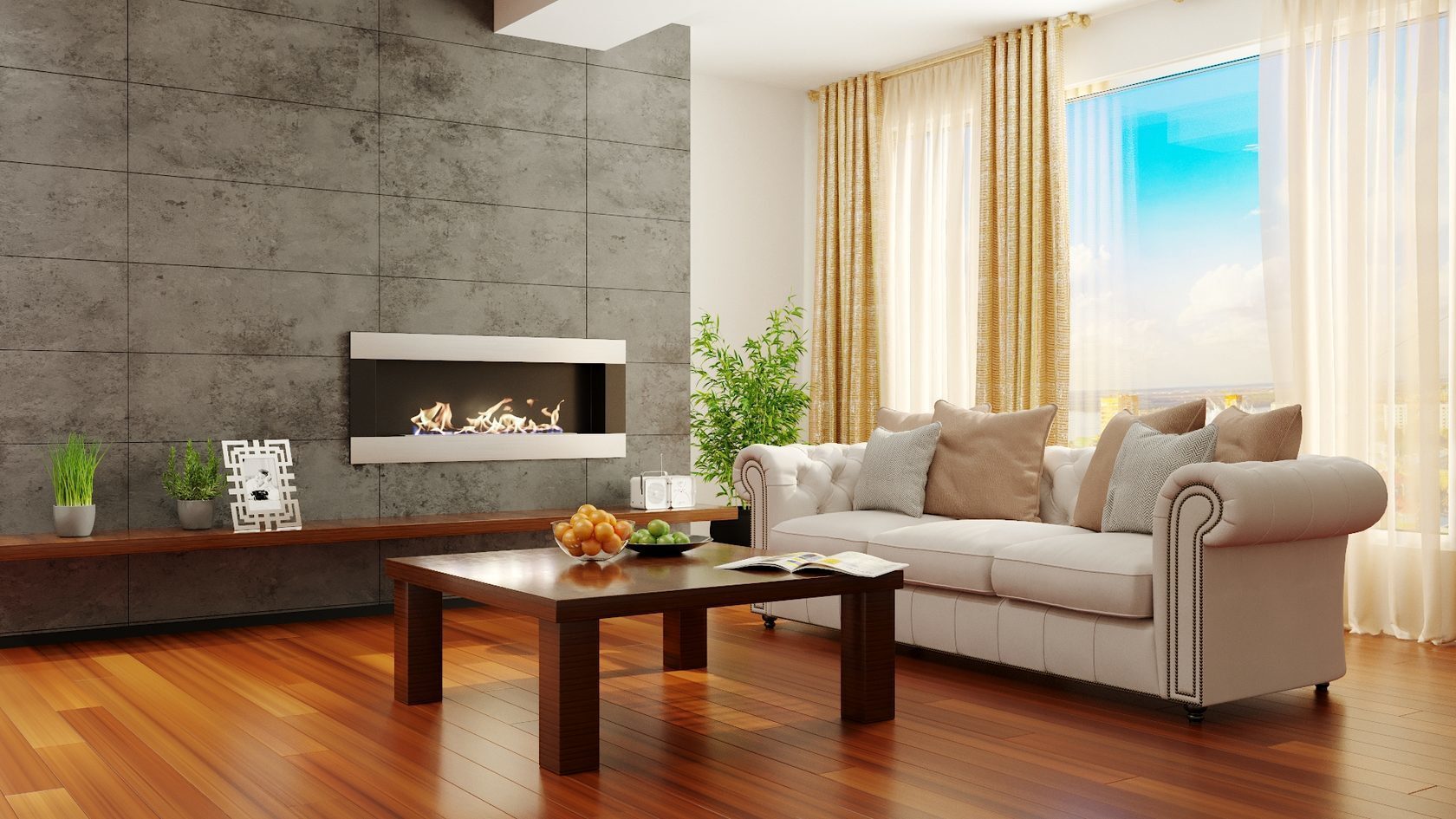 Биокамин "Русский огонь" Модерн 1100N настенный с защитным и декоративным стеклом по цене 46 100 руб.