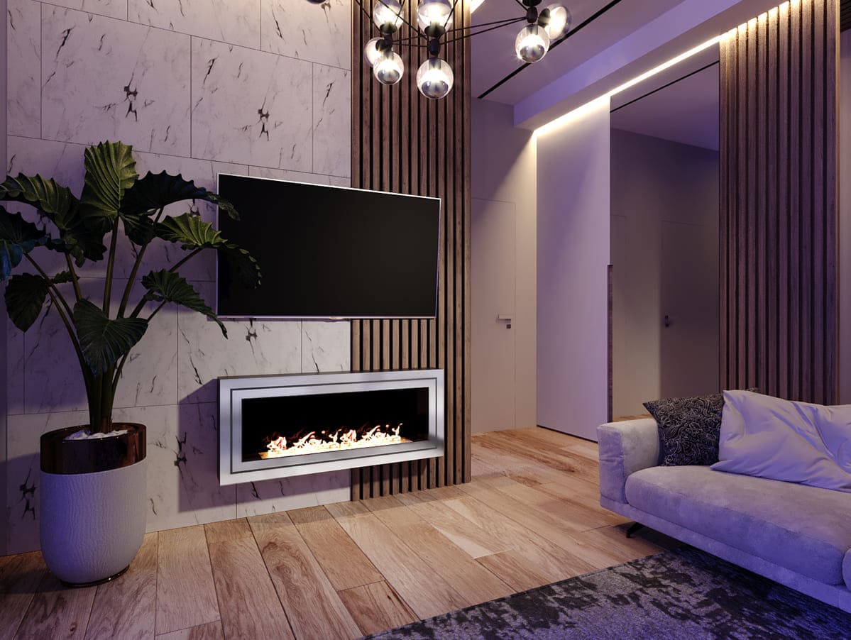 Биокамин "Русский огонь" Стенли 1100N настенный с защитным и декоративным стеклом по цене 50 100 руб.