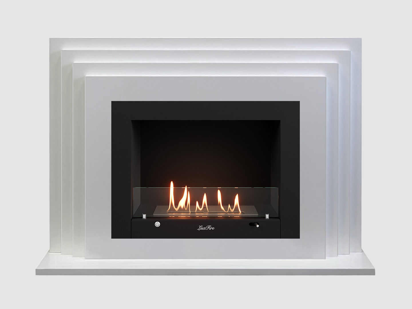 Каминный портал МДФ "Амстердам 1100" с биокамином Lux Fire "Фаер Бокс 3-25.5" (белый) Каминный портал МДФ "Амстердам 1100" с биокамином Lux Fire "Фаер Бокс 3-25.5" (белый) по цене 92 500 руб.