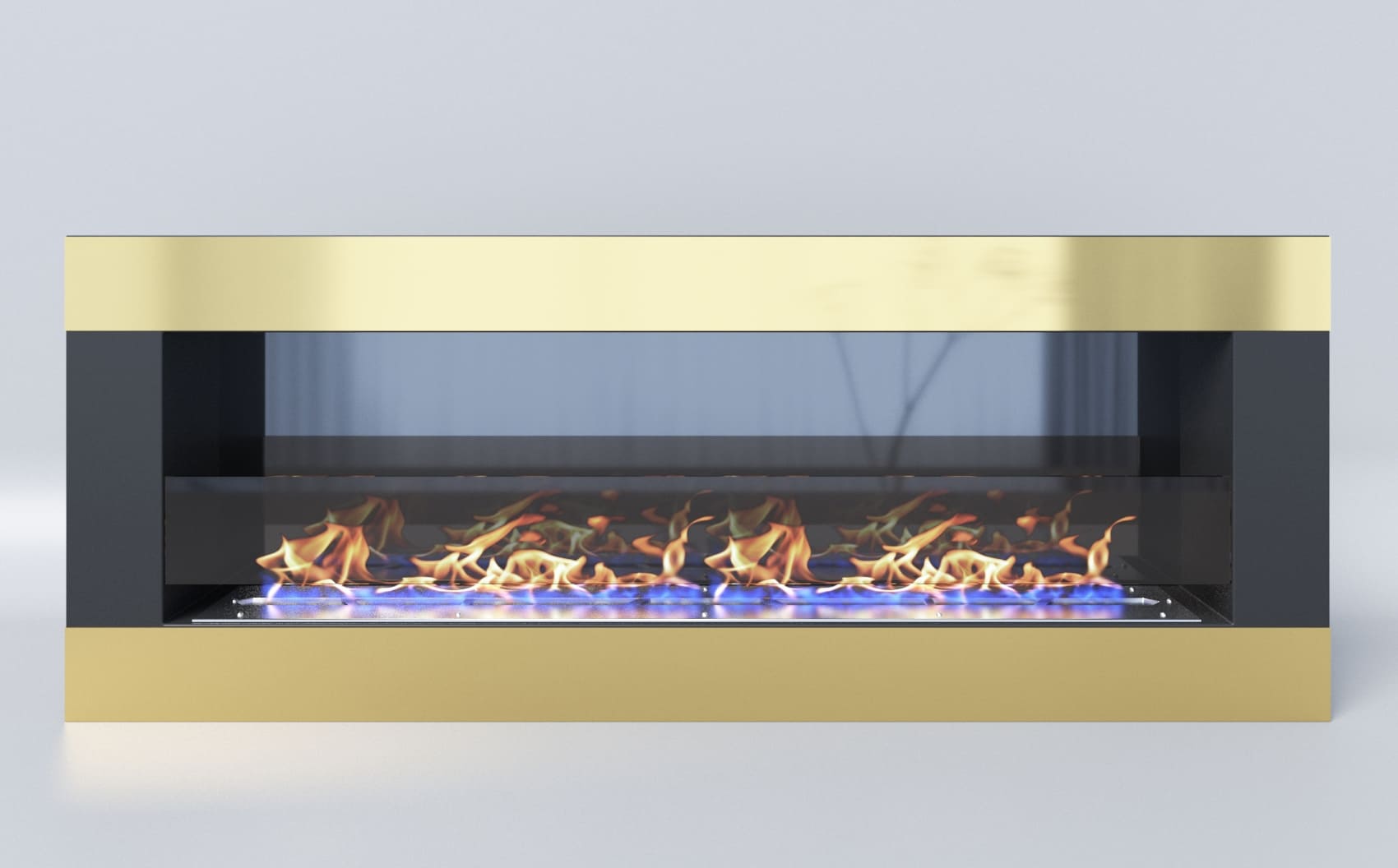 Биокамин "Русский огонь" Голд 1500V встраиваемый с декоративным стеклом (стемалитом) по цене 56 450 руб.