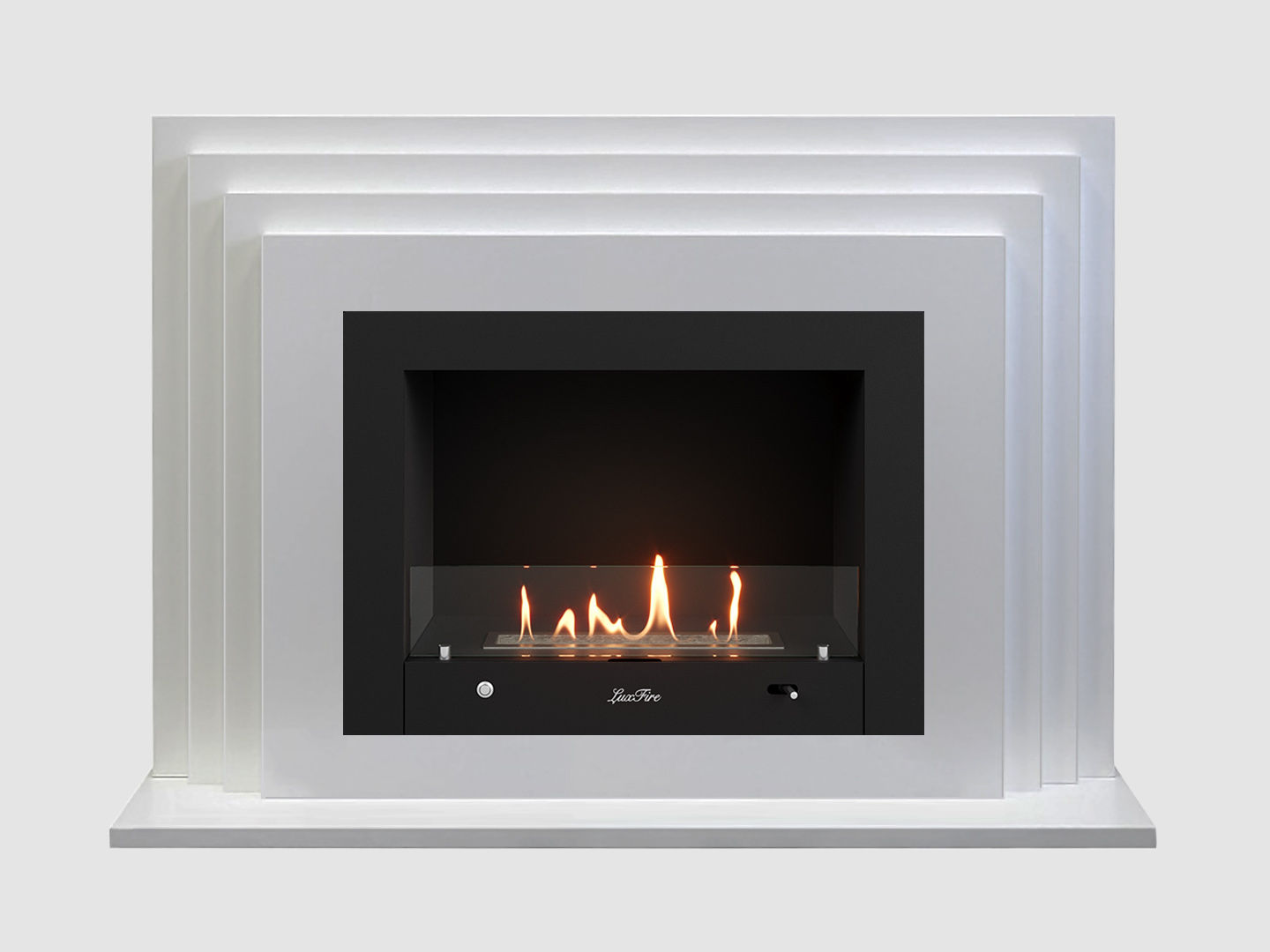 Каминный портал МДФ "Амстердам 1100" с биокамином Lux Fire "Фаер Бокс 4-25.5" (белый) Каминный портал МДФ "Амстердам 1100" с биокамином Lux Fire "Фаер Бокс 4-25.5" (белый) по цене 114 900 руб.