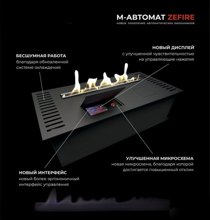 Автоматический биокамин ZeFire M 1800 шлифованный с ДУ Автоматический биокамин ZeFire M 1800 шлифованный с ДУ по цене 579 000 руб.