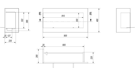 Биокамин Kratki DELTA/L/900 угловая, TUV по цене &euro;818
