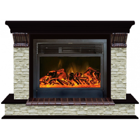 Панорама Грот однотонный 28 (венге)+Newflame Панорама Грот однотонный 28 (венге)+Newflame